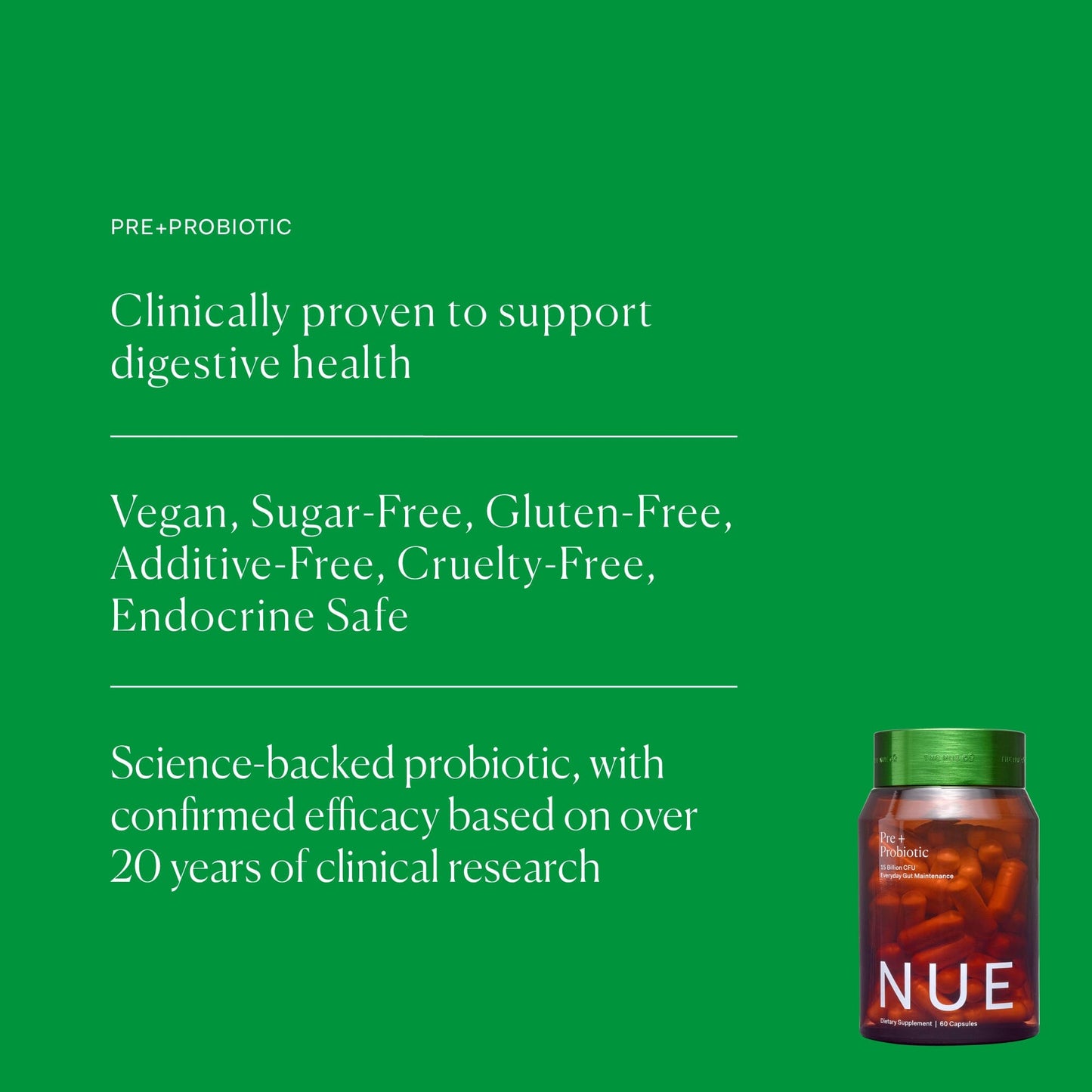 PREBIOTIC + PROBIOTIC single The Nue Co.